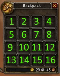 Numeración de las casillas de las bolsas para macros